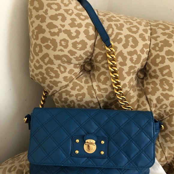 MARC JACOBS turquoise leather quilted handbag - Picture 2 of 5